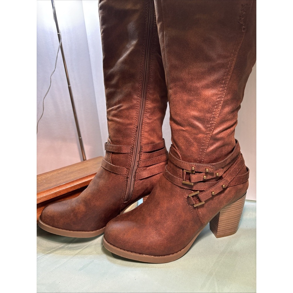 Sugar Women's Prima Soft Textured Boot Brown Fabric 8.5M - Picture 3 of 16